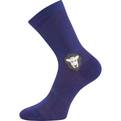 Detské ponožky anatomicky tvarované Barefootik Merino so striebrom fialovej (3 páry)
