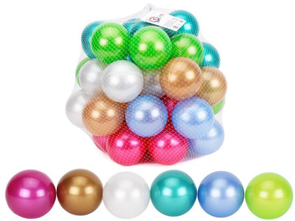 Loptičky do hracích kútov perleťové 8 cm 40 ks