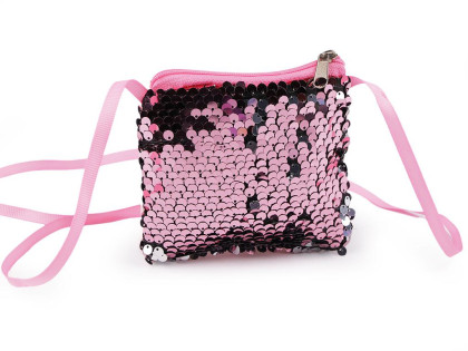 Dievčenská kabelka / puzdro na krk s flitrami 11x10 cm