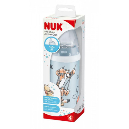 First Choice Active Cup fľaša 300 ml Medvedík Pú so silikónovým náustkom