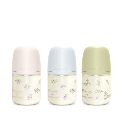 Fľaša sklo Poetry 120 ml fyziologická SX Pro 0 m+ SF Suavinex