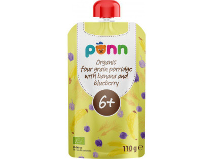 Kapsička Salvest Ponn BIO Banán s čučoriedkou a obilnými vločkami (110 g) 6m+