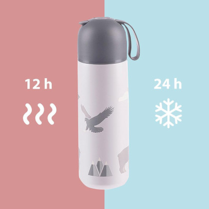 Termoska na tekutiny so silikónovým držiakom 400 ml Zopa