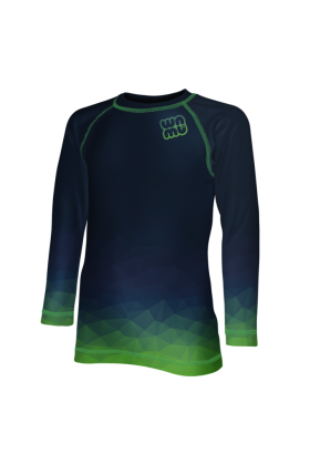Detské funkčné tričko s dlhým rukávom Mozaika zelená/tmavá Wamu