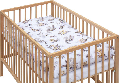 Detská postieľka s kompletnou výbavou prírodná 120 x 60 cm Afrika béžová Scarlett