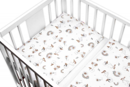 Mantinel s obliečkami do postieľky 3dielna sada Kačiatko biela/béžová Baby Nellys