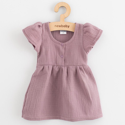 Dojčenské mušelínové šaty New Baby lavender