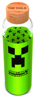 Sklenená fľaša s návlekom 585 ml, Minecraft