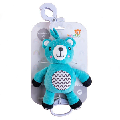 Naťahovací hrací strojček plyš 30 cm záves na postieľku/kočík Babyted