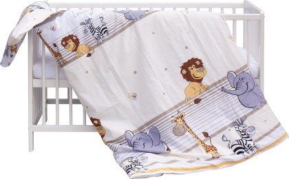 Detská postieľka s kompletnou výbavou Scarlett ZOO 120 x 60 cm béžová