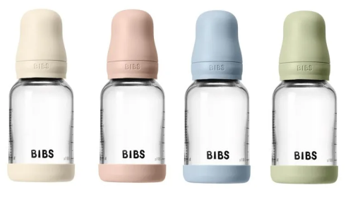 Sklenená fľaša proti kolike so silikónovým cumlíkom 120 ml BIBS