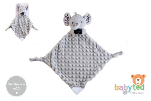 Zaspávač babyted hryzátko, hrkálka plyš 25x25 cm 0 m+
