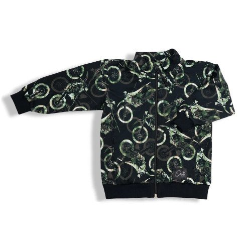Mikina na zips Motokros - čierna Esito