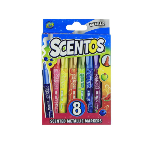 Metalické fixky Scentos 8 ks
