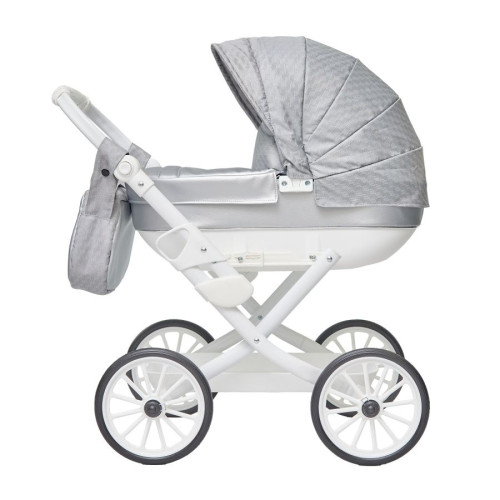 Detský kočík pre bábiky Kids Elegance strieborný Jasmine