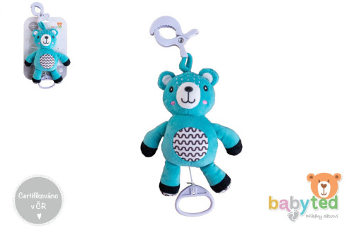 Naťahovací hrací strojček plyš 30 cm záves na postieľku/kočík Babyted