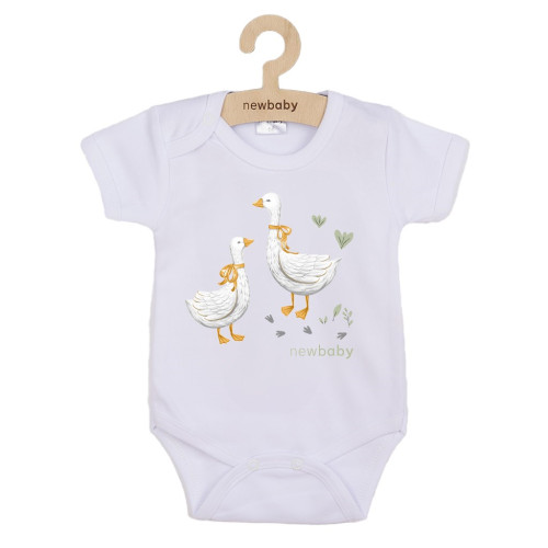 Detské body s potlačou New Baby Husičky krátky rukáv