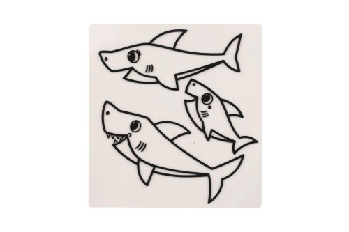 Okenné samolepky a omaľovánky Baby Shark s farbami
