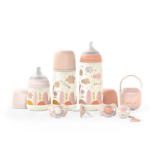 Súprava fľaša 270 ml + cumlík fyziologický 0 - 6 m + klip Dreams Suavinex