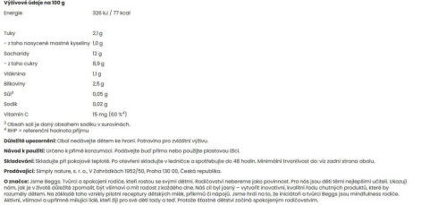 Beggs BIO Smoothie s ovocím, jogurtom a ovsenými vločkami 120 g