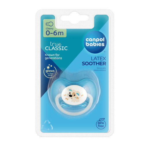 Cumlík kaučukový čerešnička BUNNY&COMPANY 0-6 m Canpol babies