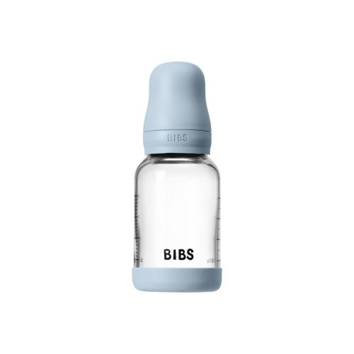 Antikoliková sklenená fľaša s kaučukovým cumlíkom 120 ml Bibs
