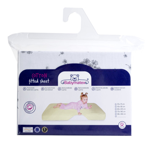 Bavlnená prestieradlo s gumou a potlačou 70 x 140 cm Babymatex