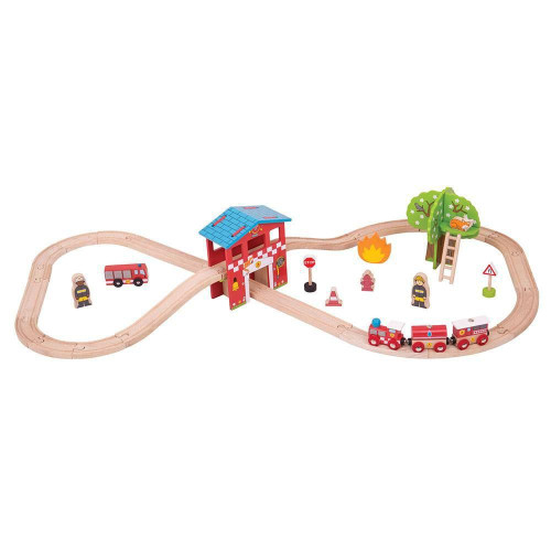 Drevená vláčikodráha hasičská stanica Bigjigs Rail