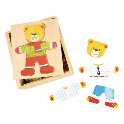 Oblékací puzzle Pán medveď Bigjigs Toys