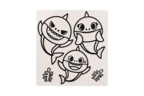 Okenné samolepky a omaľovánky Baby Shark s farbami