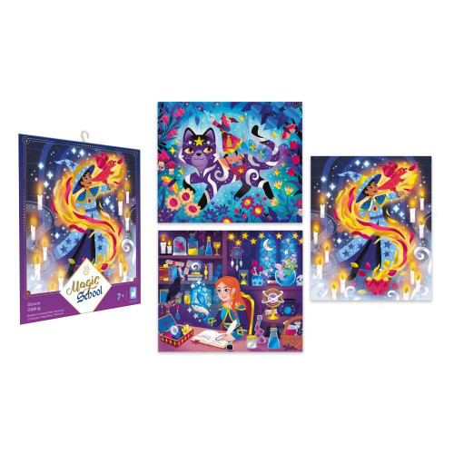 Kreatívna sada Atelier Mini Trblietavé obrázky Magická škola Janod