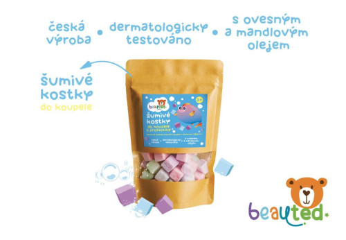 Šumivé kocky do kúpeľa s probiotikami beauted v uzatvárateľnom sáčku