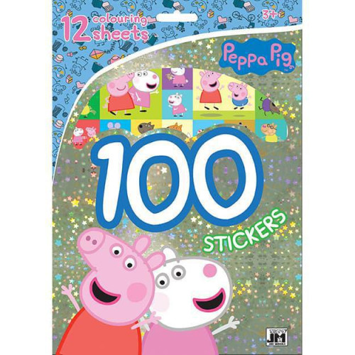 100 samolepiek s omaľovánkovými listami Prasiatko Peppa