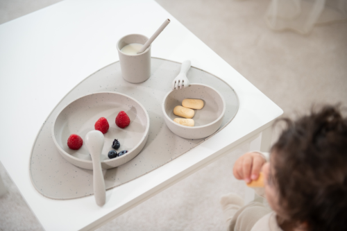 Jedálenská sada 5-dielna Platinum Silicone KikkaBoo