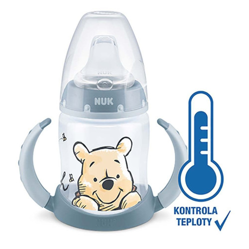 Dojčenská fľaša na učenie NUK Medvedík Pú s kontrolou teploty 150 ml