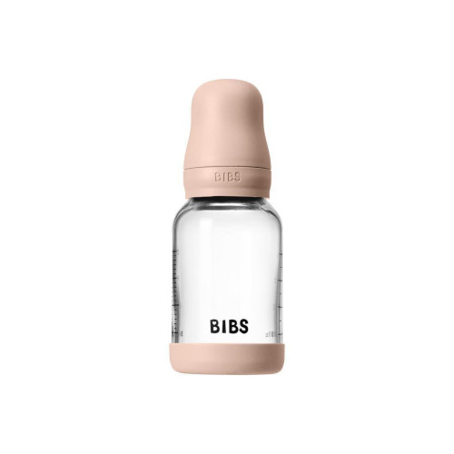 Antikoliková sklenená fľaša s kaučukovým cumlíkom 120 ml Bibs