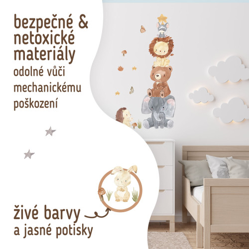 Nástenné samolepky do detskej izby, Animal Pyramid Sipo