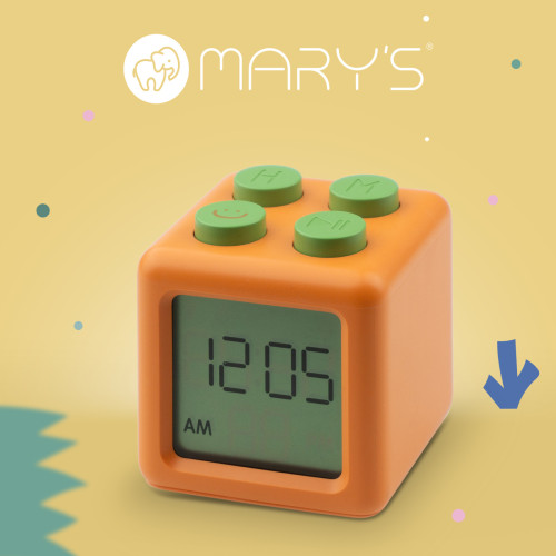 Budík kocka, oranžová Mary's