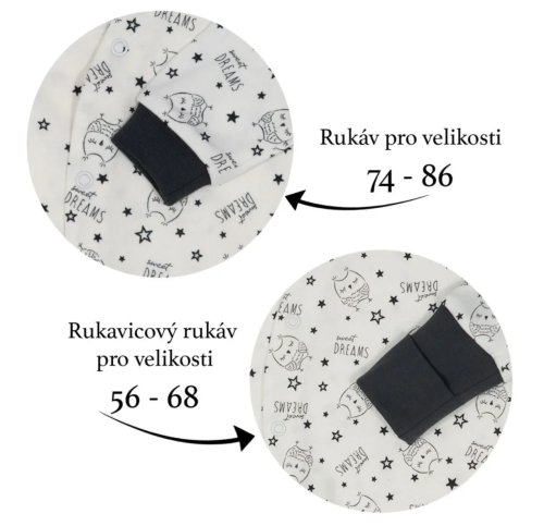 Dojčenský overal na spanie Sleeping owl smotanová Esito