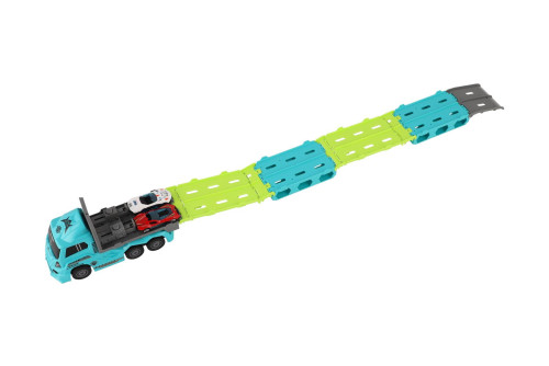 Auto kamión prepravník + auto 2 ks 22 cm na zotrvačník