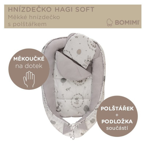 Hniezdočko Hagi s vankúšikom soft Bomimi