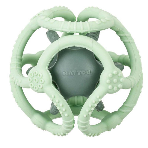 Hryzátko silikónové lopta 2v1 bez BPA 10 cm