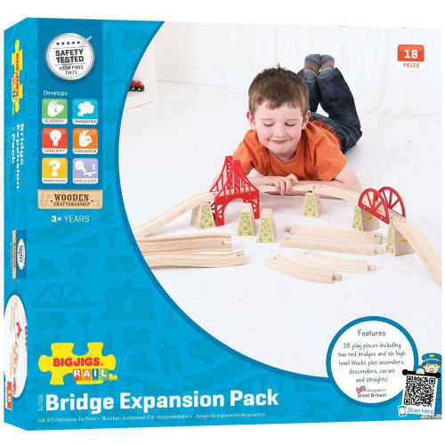 Drevené koľaje set most 18 dielov Bigjigs Rail
