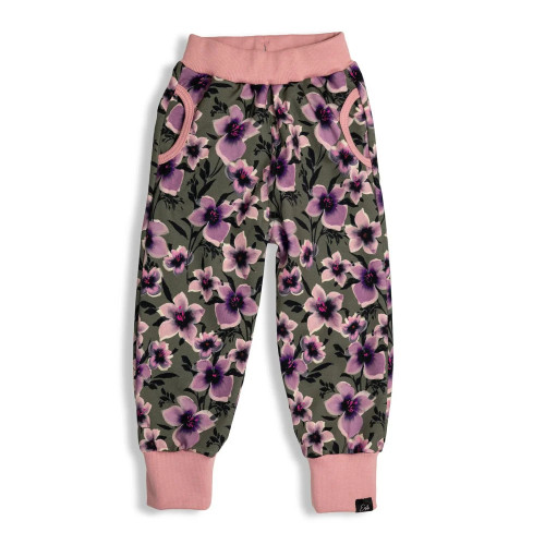 Detské tepláky EasyFit Purple flower zelené