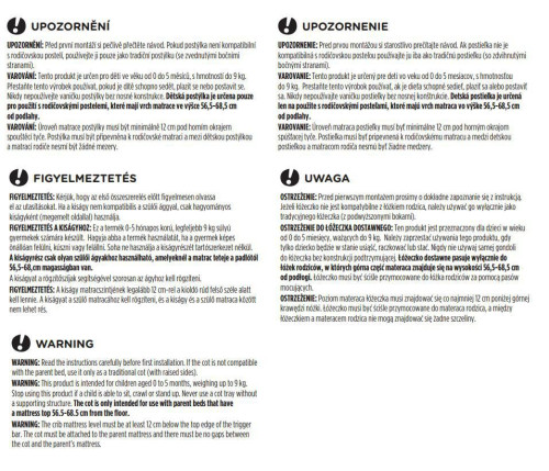 Postieľka detská polohovateľná s funkciou kolísky Glory 2 v 1 Petite&Mars