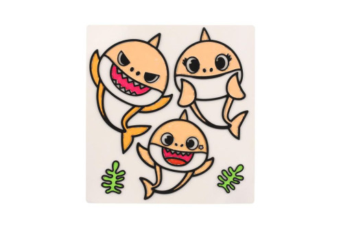 Okenné samolepky a omaľovánky Baby Shark s farbami