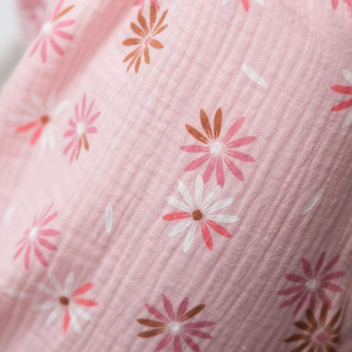 Dievčenské mušelínové šaty Flower pink Esito