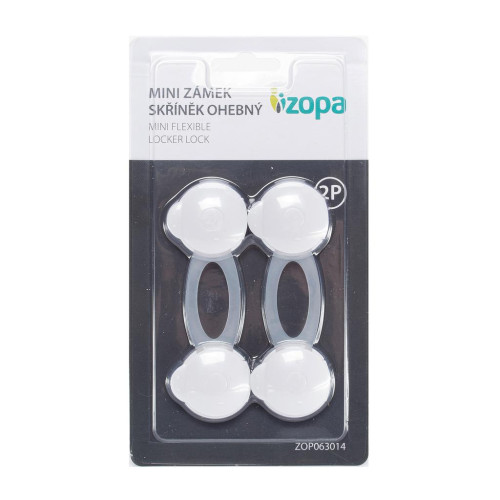 Mini zámok skriniek ohybný 2ks, white