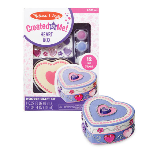 Drevená krabička na vymaľovanie Srdce Melissa & Doug