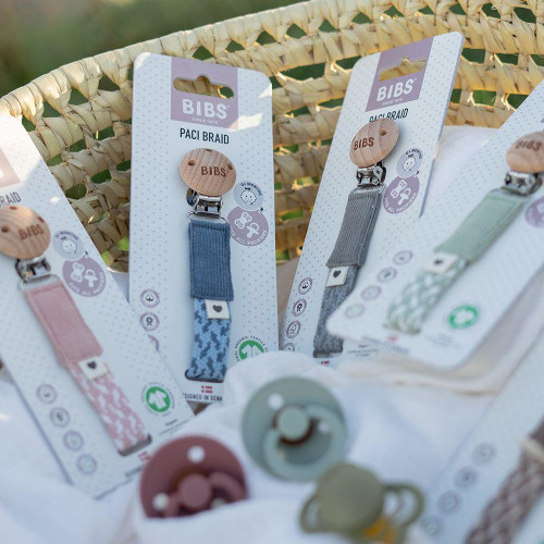 Bibs Paci Braid klip na cumlík s krúžkom